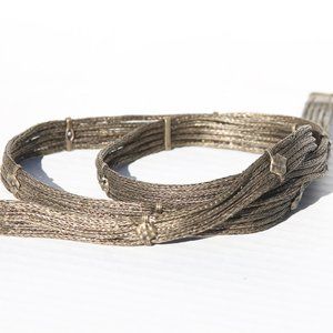Authentic Antique Five Strand Woven Silver Wedding Dowry Belt From India